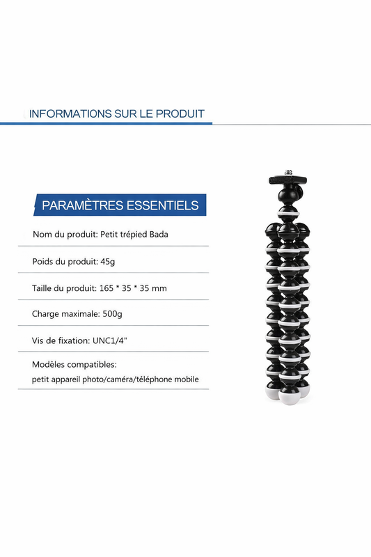 Support trépied mini “pieuvre” universel