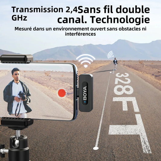 Micro cravate sans fil BOYA BY-V3 – réduction de bruit