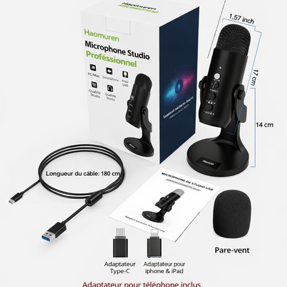 Micro USB Haomuren pour PC & Mac – Streaming, Gaming & Podcast