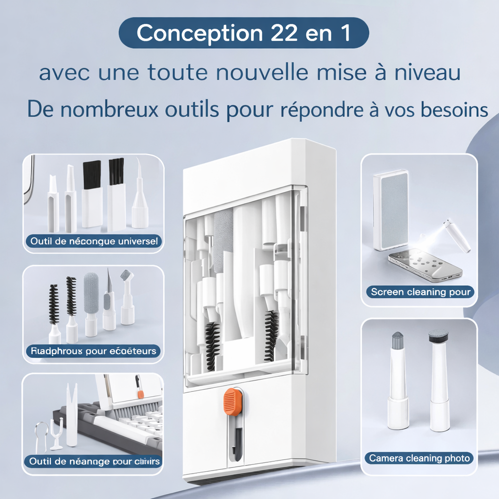 Kit de nettoyage 22 en 1 pour appareils électroniques