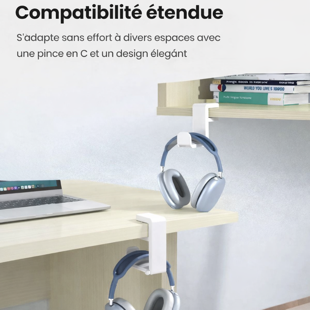 Support Casque Gaming avec Bras Pivotant 360°