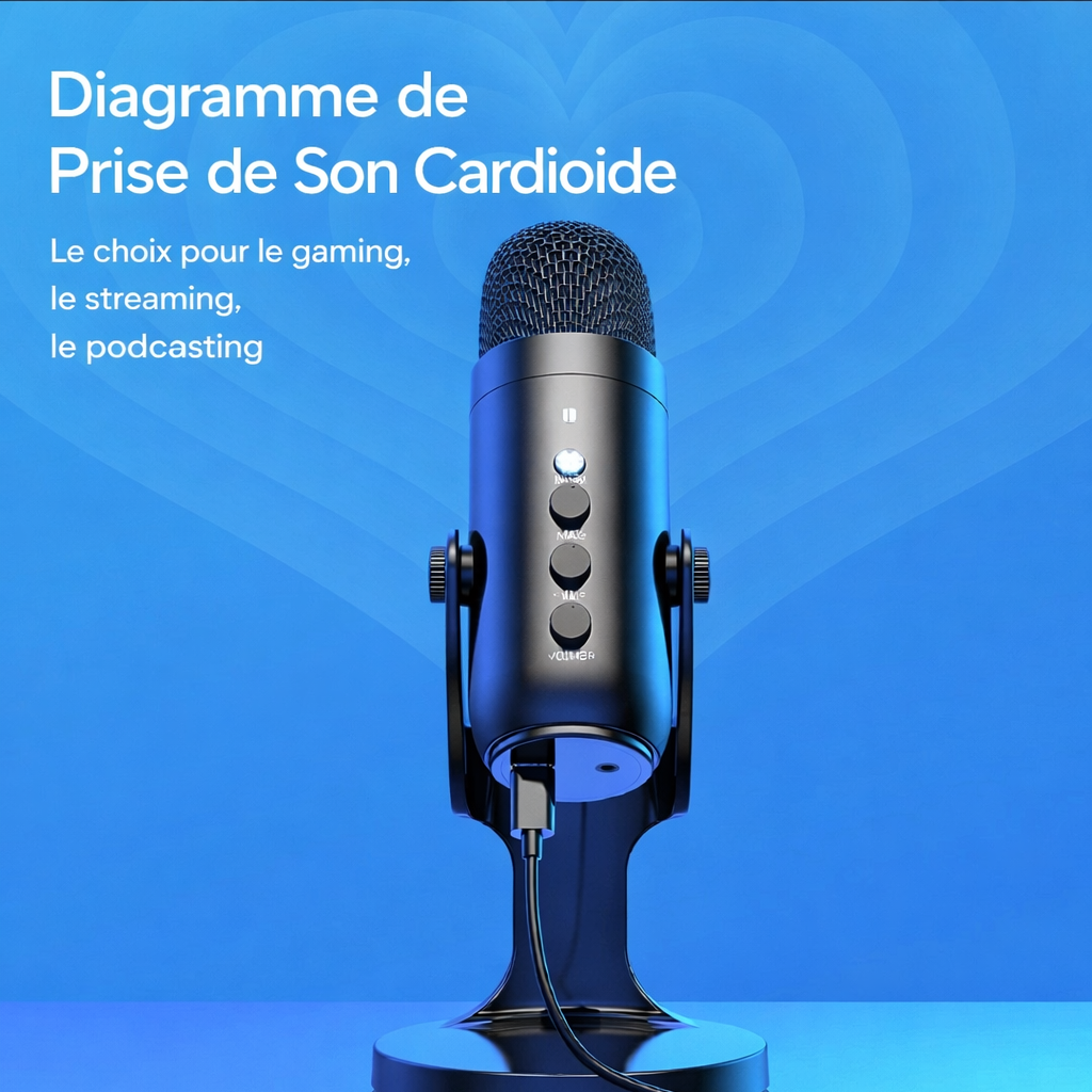 Micro USB Haomuren pour PC & Mac – Streaming, Gaming & Podcast