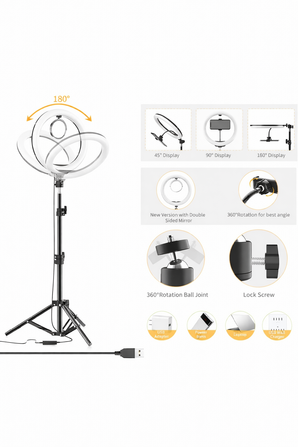 LED Selfie Ring Light avec Trépie