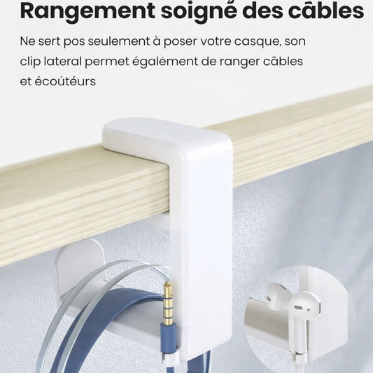 Support Casque Gaming avec Bras Pivotant 360°