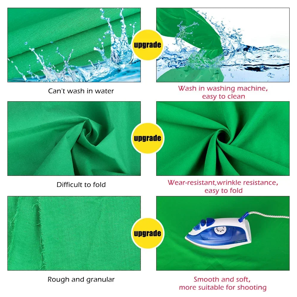 Fond studio premium en coton – vert, noir, blanc et gris