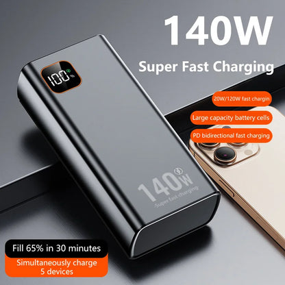 Batterie Externe 50 000 mAh 140 W – Super Charge Rapide USB-C