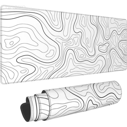 Tapis de souris XXL Gamer blanc à lignes contour