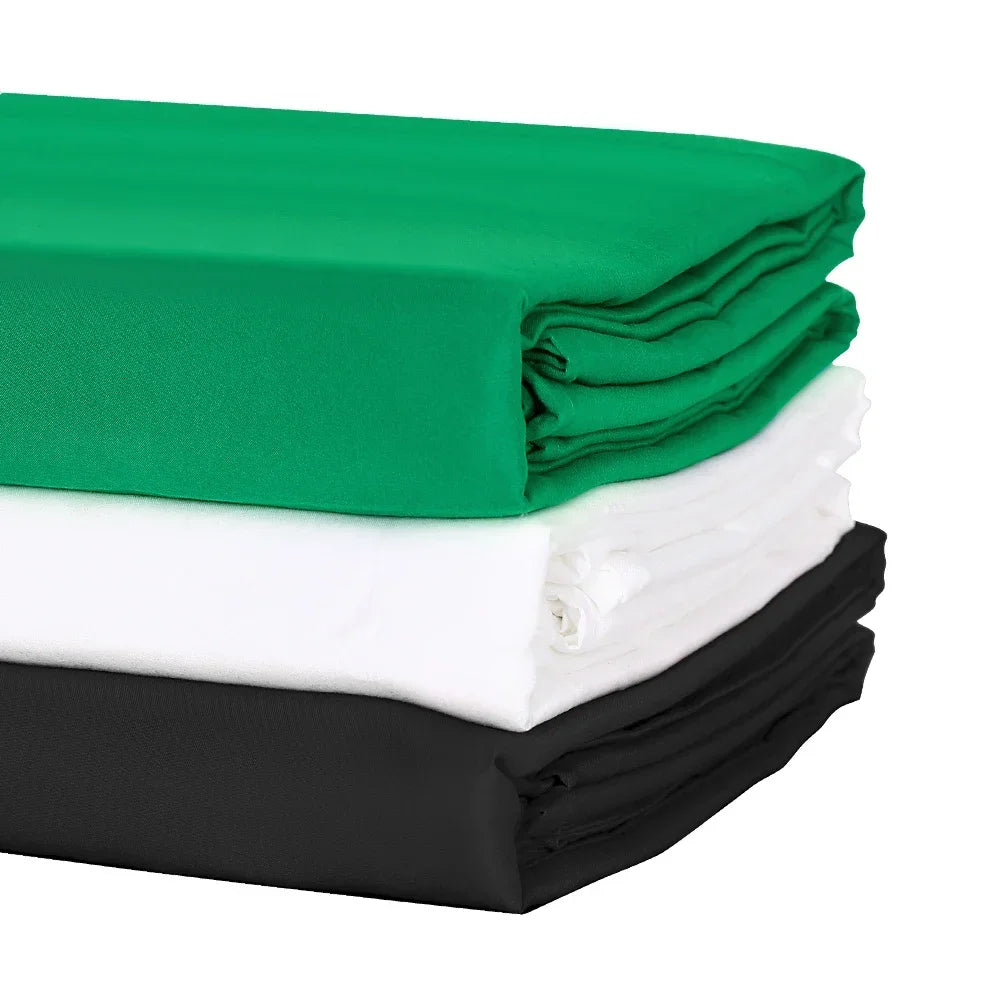 Fond studio premium en coton – vert, noir, blanc et gris